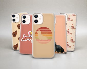 Dachshund Phone Case Sausage Dog Dackel Cover for iPhone 17 Pro Max, 16, 15, 14, 13, 12 & Samsung S25, S24, S23, A56, A16, A36 Pixel 10 Pro