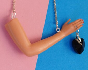 Barbie Doll Angled Right Arm Necklace Pendant