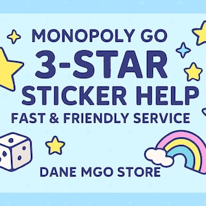 Custom Monopoly Go Gift – Digital Help With Sticker Collection – 3 Star Card (No Physical Product)