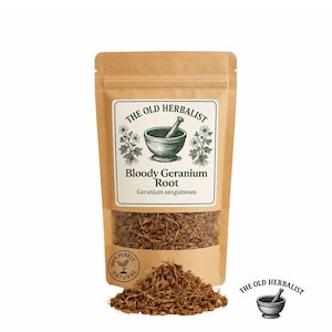Bloody Geranium Root | Geranium sanguineum | Dried Cut Root