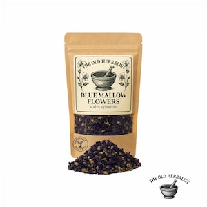 Blue Mallow Flowers | Malva sylvestris | Dried Herb