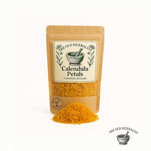 Calendula Blüten – Getrocknetes Loseblatt | Calendula officinalis | Wild-Geerntetes Blumenkraut | Natürliches Kunsthandwerk & Teegebrauch | Eco Beutel