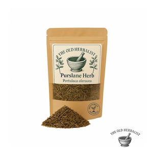 Verdolaga (Portulaca oleracea) / Hojas sueltas de recolección silvestre / Ingrediente botánico natural para té / Fresca y sin pesticidas / Envase ecológico