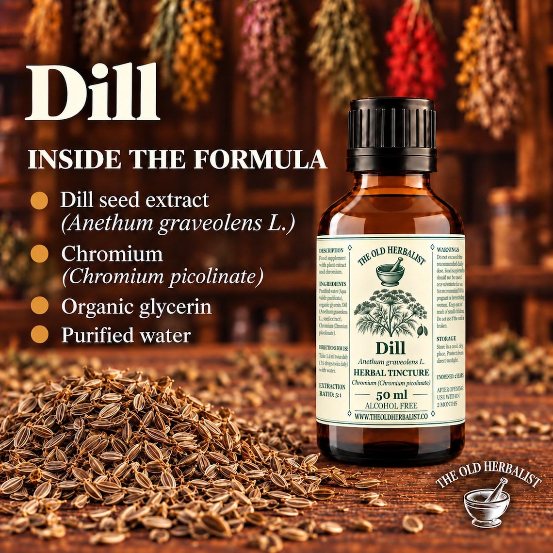 Dill Tincture, 50 ml - Alcohol-Free Extract - Etsy Portugal