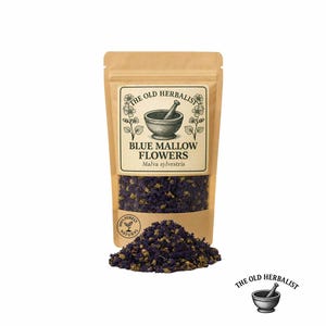 Fiori di malva blu / Malva sylvestris / Fiori secchi