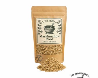 Raíz de malvavisco / Althaea officinalis / Té de hierbas silvestres / Raíz seca
