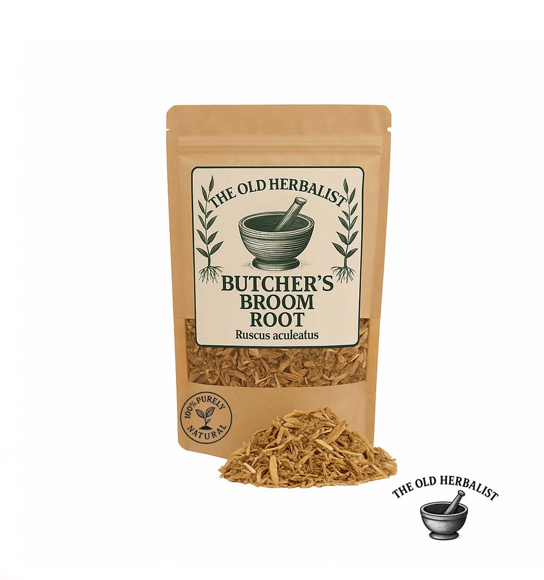 Organic Butcher's Broom Root Herb Tea – 25 Tea Bags For Herbal Support