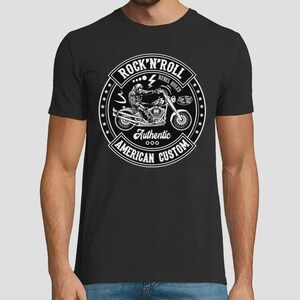 Rock N Roll Motorcycle T-Shirt, Biker Shirt, Custom American Motorbike Tee, Rebel Riders Graphic Tee, Vintage Motorcycle Shirt