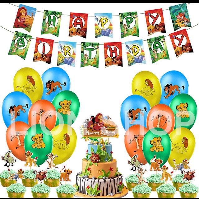 Leone Kit Compleanno - Palloncini, Decorazione Torta e Addobbi per Party