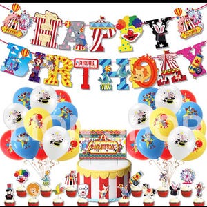 Zestaw balonów, dekoracja na przyjęcie urodzinowe dla dzieci z cyrkiem