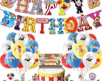 サーカスパフォーマーの子供の誕生日パーティー用品バナーバルーンセット装飾