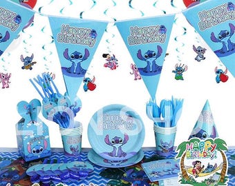 Lilo and Stitch kid's birthday party supplies banner balloon set decoration