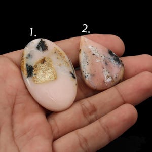 Pink Opal dRUZY Cabochon - Natürlicher Pink Opal Edelstein - AAA ++ Qualität Pink Opal Stein - Flatback Pink Opal Cabochon Pink Opal für Schmuck