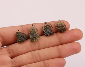 Rough Moldavite Crystal: Genuine Czech Tektite Gemstone (3-5ct Approx.)