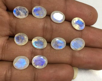 Rainbow Moonstone Gemstone: Oval Faceted AAA Quality - June Birthstone