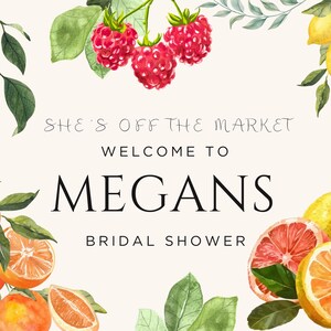 Bridal Shower Yard Sign Template | Editable She’s Off the Market Canva Editable Template | Off the Market Yard Signage