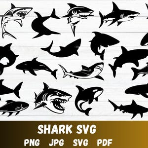Shark Svg Bundle, Shark Png, Sharks Svg, Cute Shark Svg, Shark Clipart, Shark Silhouette, Shark Cricut,Shark Svg Files,Instant Download