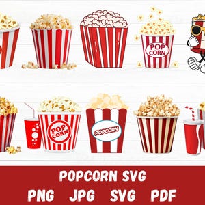 Popcorn Svg Bundle, Pop Corn Png, Popcorn Box Svg, Cinema Svg, Popcorn, Popcorn Printable, Popcorn Clipart, Cut Files For Cricut, Silhouette