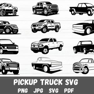 Pickup Truck SVG Bundle, Classic Truck Clipart, Vintage Truck PNG, Off Road Truck Silhouette, Tow Truck PNG, Truck Vector Cut Files