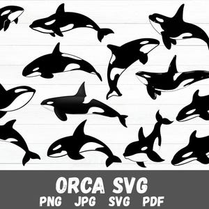 Orca Cut Files , SVG, PNG, JPG , Commercial Use, Digital Cut File, Orca Clipart, Digital Download, Instant Download, Killer Whale, Orca Svg