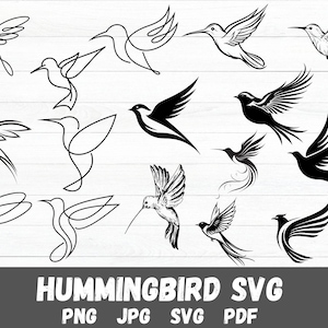 Hummingbird SVG, Bird Svg, Flying Bird Svg, Hummingbird Cricut, Bird Clip Art, Hummingbird Clipart, Cut Files for Cricut, Bird Silhouette