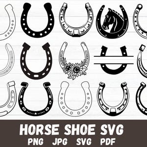 Horse Shoe SVG Bundle, Horse Shoe PNG Bundle, Horse Shoe Clipart, Horse Shoe SVG Cut Files for Cricut, Horse Shoe Silhouette, Horseshoe Svg