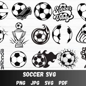 Soccer Svg Bundle, Soccer Ball Svg, Soccer Ball Monogram Svg, Soccer Ball Outline svg, Cut File For Cricut, Vector, Digital Download