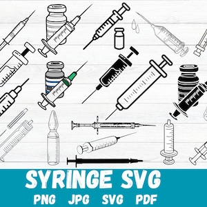 SYRINGE SVG Bundle Needle CRICUT Equipment Cut File Syringe Svg Hospital Bundle Medical Clipart Healthcare Svg Doctor Svg Png Jpg