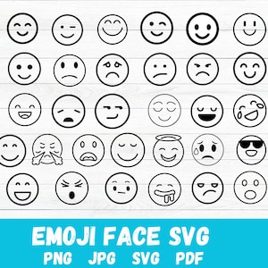 Emoji Face SVG Bundle - Emoji Svg Bundle - Emoji Png Bundle - Emoji Face Pack - Emoji Clipart - Svg Cut File For Cricut - Instant Download