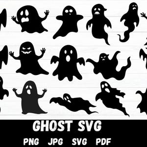 Ghost SVG Bundle , Ghost PNG Bundle , Ghost Clipart, Ghost SVG Cut Files for Cricut , Ghost Silhouette ,Halloween Ghost Svg Png Files