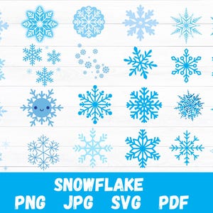 スノーフレークSVGバンドル、デジタルダウンロード用スノーフレーク、冬のSVGスノーフレークファイル、Cricut、Silhouette、Glowforge