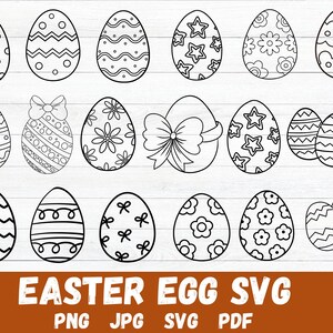 Easter Egg Bundle SVG Files | Easter Cut Files | Easter Egg Silhouette Vector Files | Happy Easter Vector | Cute Easter Egg Clip Art