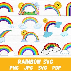 Rainbow SVG Bundle,Cloud,Weather svg,Rainbow,Cut file,Kids,Baby,PNG,Printable,Cricut,Silhouette,Instant download