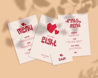 WEDDING TABLE BUNDLE | Hand-Drawn Canva Templates | Editable, Printable, Unique Invitations, Signs & More