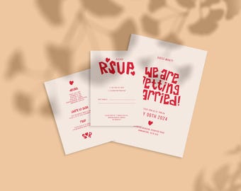 WEDDING INVITE BUNDLE | Hand-Drawn Canva Templates | Editable, Printable, Unique Invitations, Signs & More