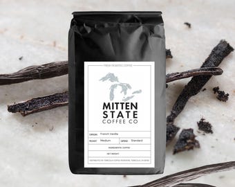 French Vanilla Coffee, Medium Roast, Fresh Roasted, Whole Bean or Ground  — Mitten State Coffee