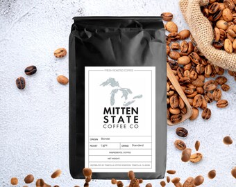 Mitten State Coffee, Light Roast Blonde, Small Batch Whole Bean or Ground