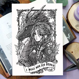 Print Violet Sorrengail and Tairn (Fourth Wing/ Iron Flame / Onyx Storm/ Blood Wings / Iron Wings / Onyx Wings/ Illustration