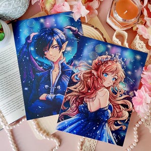 Print Feyre and Rhysand 'High Lord and lady of the Court Night'(ACOMAF/ ACOTAR) Feysand /Lamina / Illustration /Fantasy romance / Elain