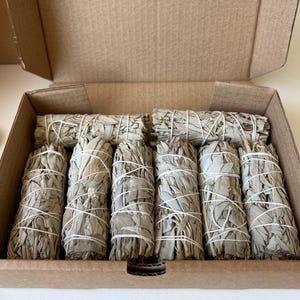Lot de 8 bâtons de sauge blanche Salvia apiana, sauge sacrée de Californie pour nettoyer, guérir les chakras, encens purificateur d&#39;énergie de méditation
