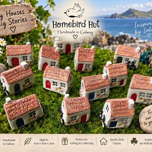 Handgjord keramisk irländsk stugprydnad | Galway Pottery souvenir, älvberlock