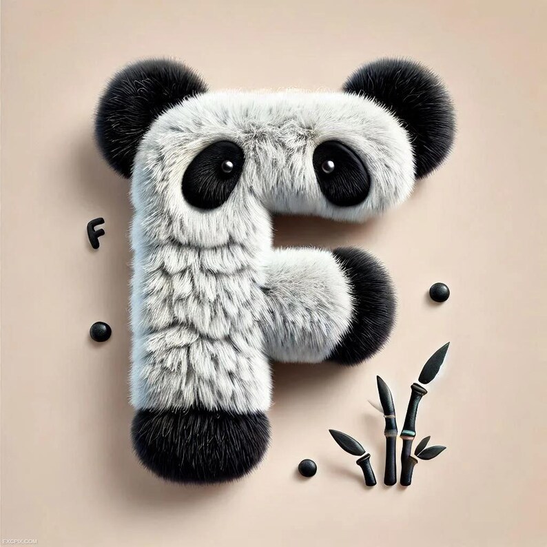 Alphabet Letter Panda PNG | Letters & Numbers 0-9 ABC A-Z Font ...