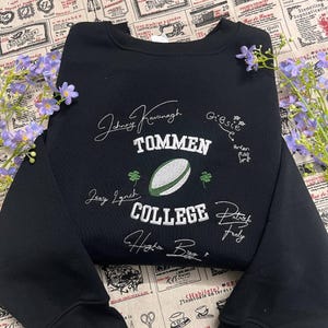 Tommen Rugby College Embroidered Hoodie, Rugby Team Embroidered Crewneck, Bookish Gift for Readers, Sporty Romance Crewneck, Book Lover Gift