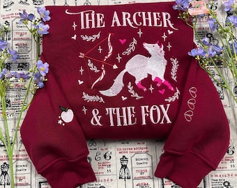 The Archer And The Fox Sweatshirt, Ballad Of The Archer And The Fox Shirt, Once Upon A Broken Heart Embroidered Sweater, Bookish Gift