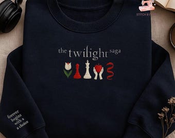 Twilight Saga Embroidered Sweatshirt, Bookish Hoodie, Vampire Aesthetic Crewneck, Breaking Dawn Eclipse New Moon Shirt, Book Lover Gift