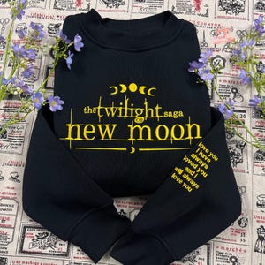 Twilight New Moon Embroidered Shirt, Vampire Romance Bookish Tee, Moon Phases Crewneck, Twilight Saga Inspired Sweatshirt, Fan Gift
