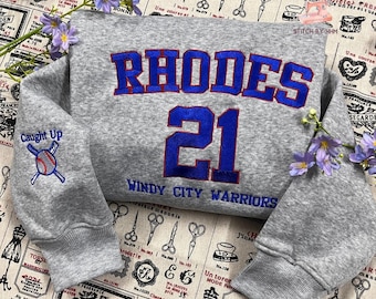 Sudadera RHODES 21 / Cuello redondo bordado de Windy City Warriors / Inspirada en Cody Rhodes / Camiseta de béisbol, hockey, romance y libros