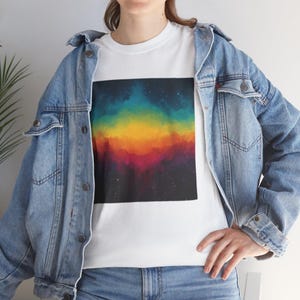 Vibrant Sunset Graphic Tee: Unisex Heavy Cotton Summer Shirt