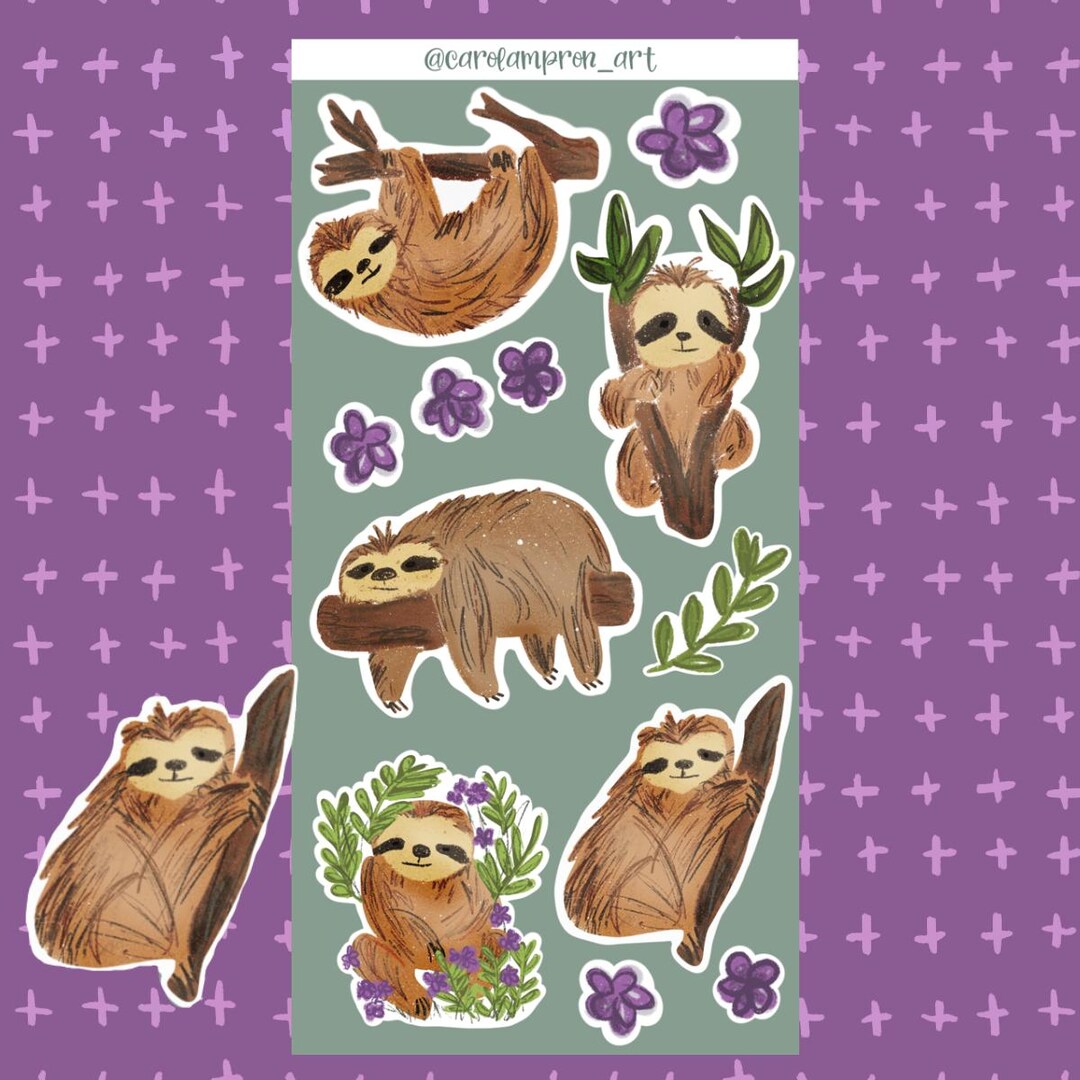 Nature Inspired Sloths Sticker Sheet for Journal, Planner, Agenda. - Etsy
