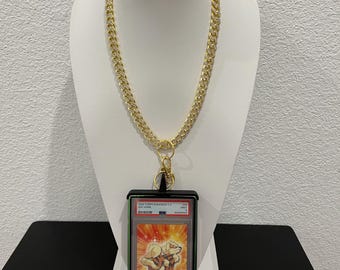 Slabchain Kit: Cuban Chain + Metallic Black BGS Slabmag Case + Pick Your Adapter Color for Standard Size BGS Cards